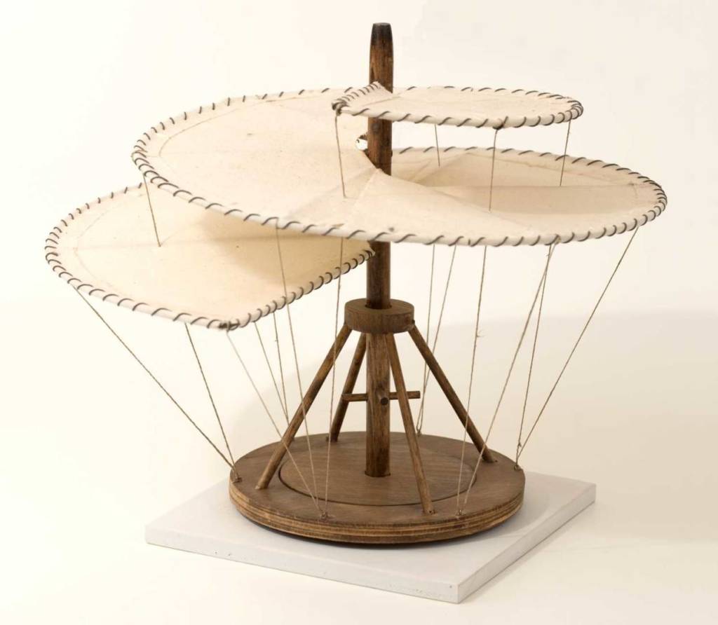 Model of Leonardo's "helicopter", built by Andrea Neri.